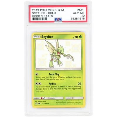 Scyther 2019 Pokemon Hidden Fates Shiny Holo Rare #SV1/SV94 PSA Authenticated 10 Card