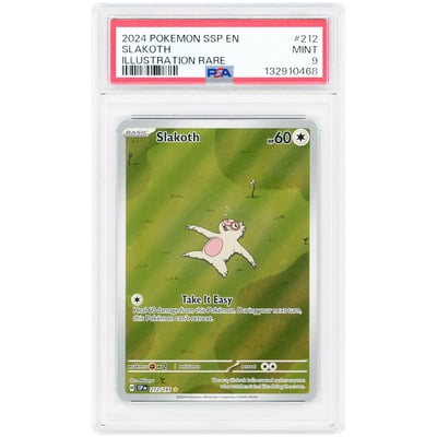 Slakoth 2024 Pokemon Surging Sparks Illustration Rare #212 PSA Authenticated 9 Card