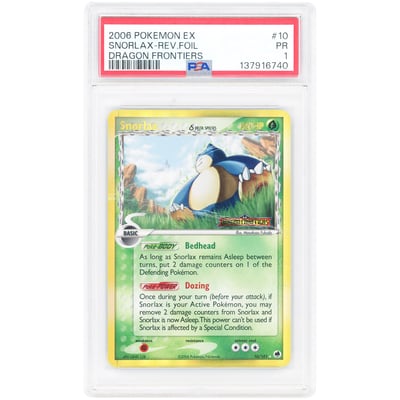 Snorlax 2006 Pokemon EX Dragon Frontiers Reverse Foil #10 PSA Authenticated 1 Card
