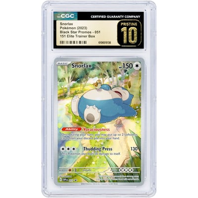 Snorlax 2023 Pokemon Scarlet & Violet 151 Elite Trainer Box Black Star Promos #51 CGC Authenticated Pristine 10 Card
