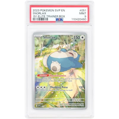 Snorlax 2023 Pokemon Scarlet & Violet Promo #51 PSA Authenticated 9 Card
