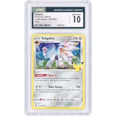 Solgaleo 2021 Pokemon Celebrations Holo Rare #21 CGC Authenticated 10 Card