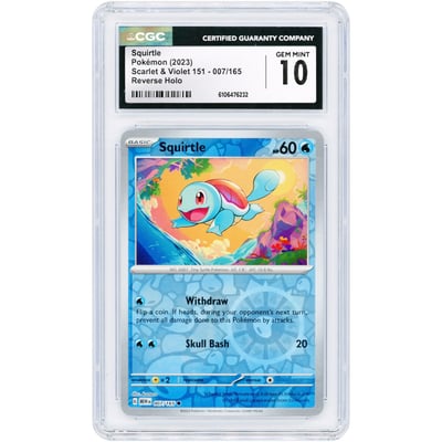 Squirtle 2023 Pokemon 151 Reverse Holo #7 CGC Authenticated 10 Card