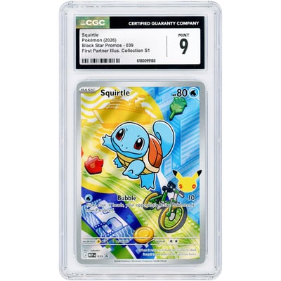 Squirtle 2026 Pokemon Mega Evolution Promo #39 CGC Authenticated 9 Card