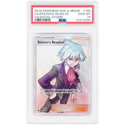Steven's Resolve 2018 Pokemon Sun & Moon Celestial Storm Ultra Rare #165 PSA Authenticated 10 Card