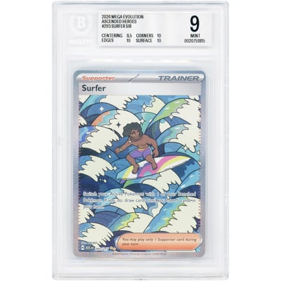 Surfer 2026 Pokemon Ascended Heroes Special Illustration Rare #293 BGS Authenticated 9 Card - 8.5,10,10,10 Subgrades