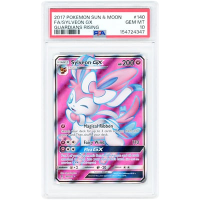 Sylveon GX 2017 Pokemon Guardians Rising Full Art #140 PSA Authenticated 10 Card