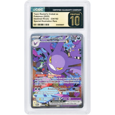 Team Rocket's Crobat ex 2025 Pokemon Destined Rivals Special Illustration Rare #234 CGC Authenticated Pristine 10 Card