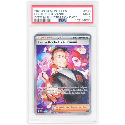 Team Rocket's Giovanni 2025 Pokemon Destined Rivals Special Illustration Rare #238 PSA Authenticated 9 Card
