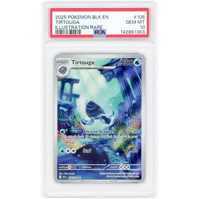 Tirtouga 2025 Pokemon Black Bolt Illustration Rare #106 PSA Authenticated 10 Card