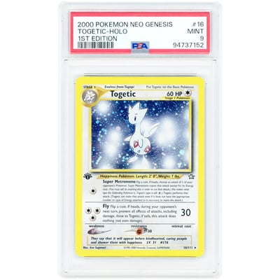 Togetic 2000 Pokemon Neo Genesis 1st Edition Holo Rare #16 PSA Authenticated 9 Card