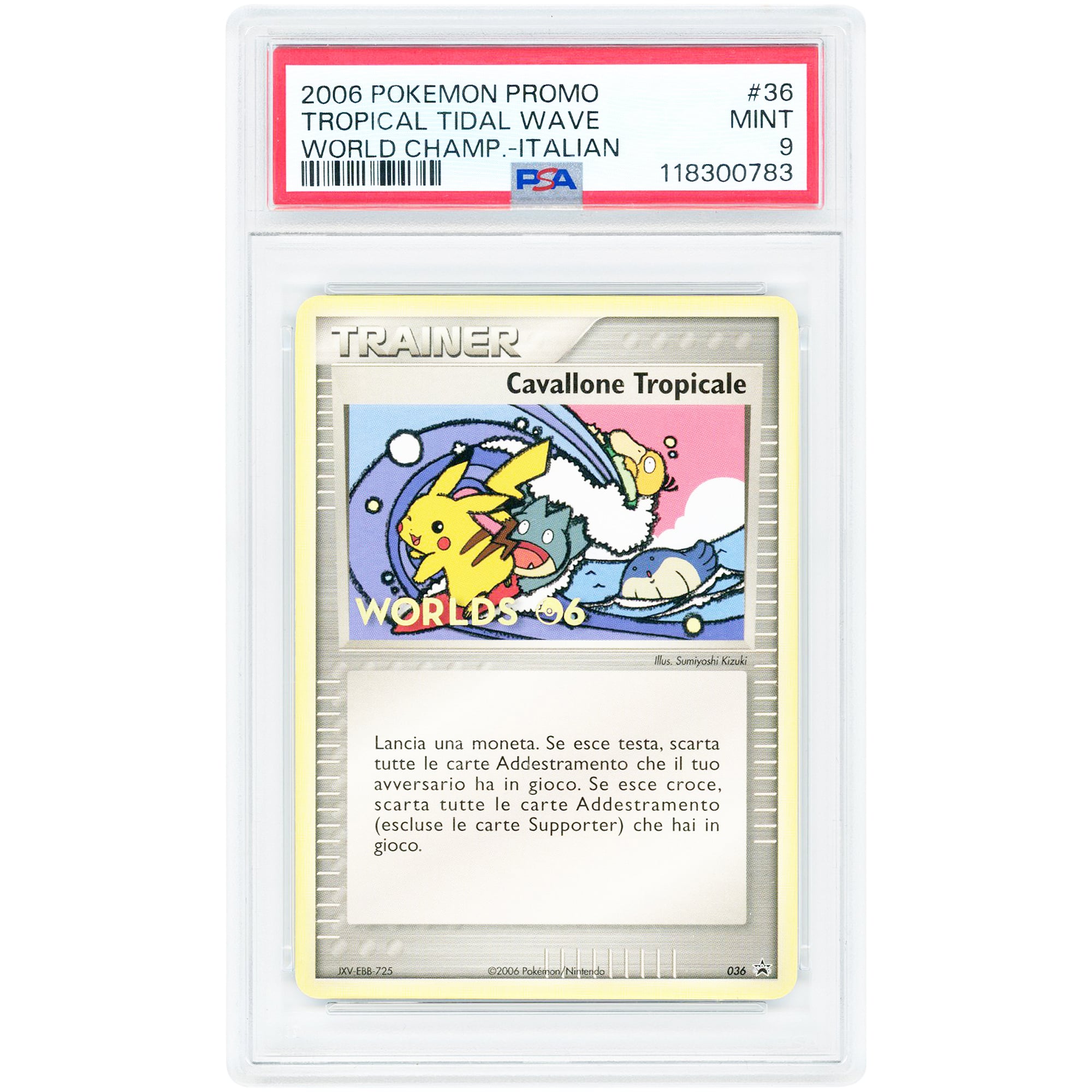 2006 world championship pokemon cards Championships Deck (B-L-S Celebrate the incredible history of the TCG hobby by adding this Tropical Tidal Wave 2006 Pokemon World Championships Italian Promo #36 PSA Authenticated 9 Card to your vault Tropical Tidal Wave 2006 Pokemon