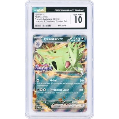 Tyranitar ex 2025 Pokemon Prismatic Evolutions Stamped Promo #64 CGC Authenticated 10 Card