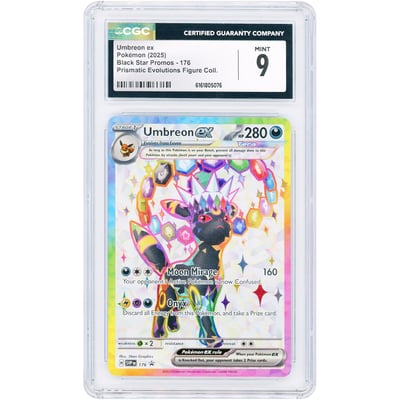 Umbreon ex 2025 Pokemon Scarlet & Violet Prismatic Evolutions #176 CGC Authenticated 9 Card
