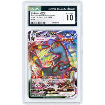Umbreon VMAX 2021 Pokemon VMAX Climax Japanese Ultra Rare #101 CGC Authenticated 10 Card