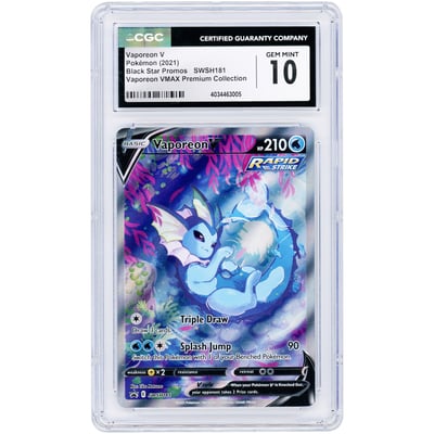 Vaporeon V 2021 Pokemon Scarlet & Violet Promo #SWSH181 CGC Authenticated 10 Card