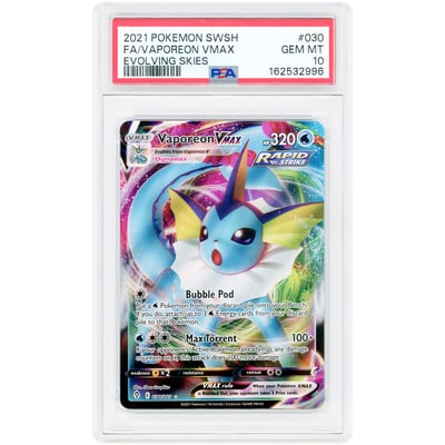 Vaporeon VMAX 2021 Pokemon Evolving Skies Ultra Rare #30 PSA Authenticated 10 Card