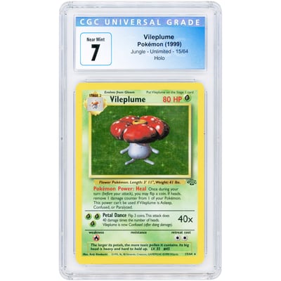 Vileplume 1999 Pokemon Jungle Holo Rare #15 CGC Authenticated 7 Card