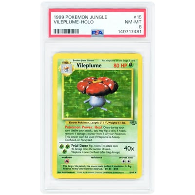 Vileplume 1999 Pokemon Jungle Holo Rare #15 PSA Authenticated 8 Card