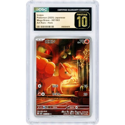 Vulpix 2025 Pokemon Mega Brave Japanese Art Rare #67 CGC Authenticated Pristine 10 Card