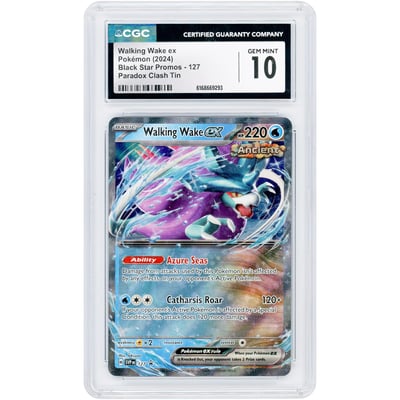 Walking Wake ex 2024 Pokemon Scarlet & Violet Paradox Clash Tin Black Star Promos #127 CGC Authenticated 10 Card