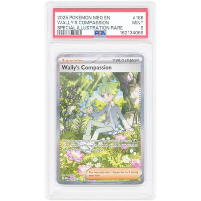 Wally's Compassion 2025 Pokemon Mega Evolution Special Illustration Rare #186 PSA Authenticated 9 Card