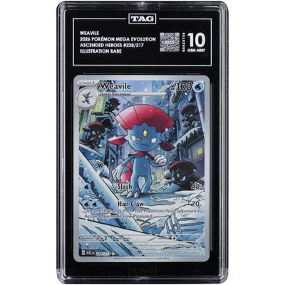 Weavile 2026 Pokemon Ascended Heroes Illustration Rare #228 TAG Authenticated 10 Card