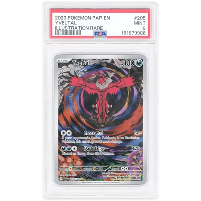 Yveltal 2023 Pokemon Paradox Rift Illustration Rare #205 PSA Authenticated 9 Card