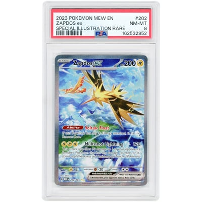 Zapdos ex 2023 Pokemon 151 Special Illustration Rare #202 PSA Authenticated 8 Card