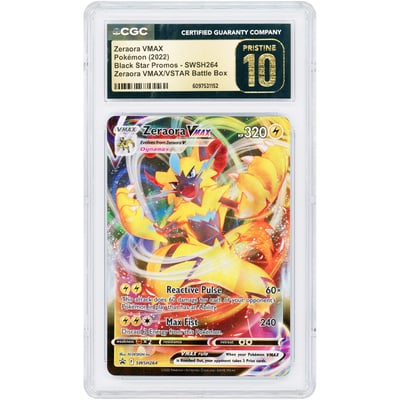 Zeraora VMAX 2022 Pokemon Sword & Shield Battle Box Black Star Promo #SWSH264 CGC Authenticated Pristine 10 Card