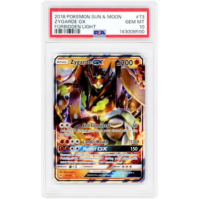 Zygarde GX 2018 Pokemon Forbidden Light Ultra Rare #73 PSA Authenticated 10 Card