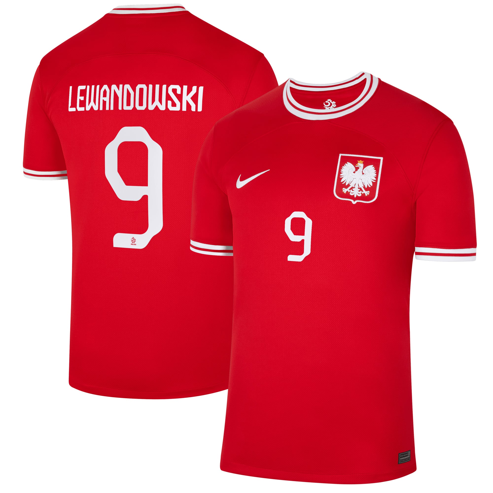 Nike Robert Lewandowski Poland National Team Red 2022/23 Away