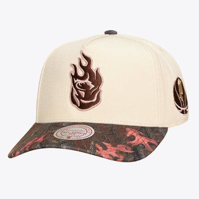  Portland Fire Mitchell & Ness Unisex Pink Pro Snapback Hat - Cream
