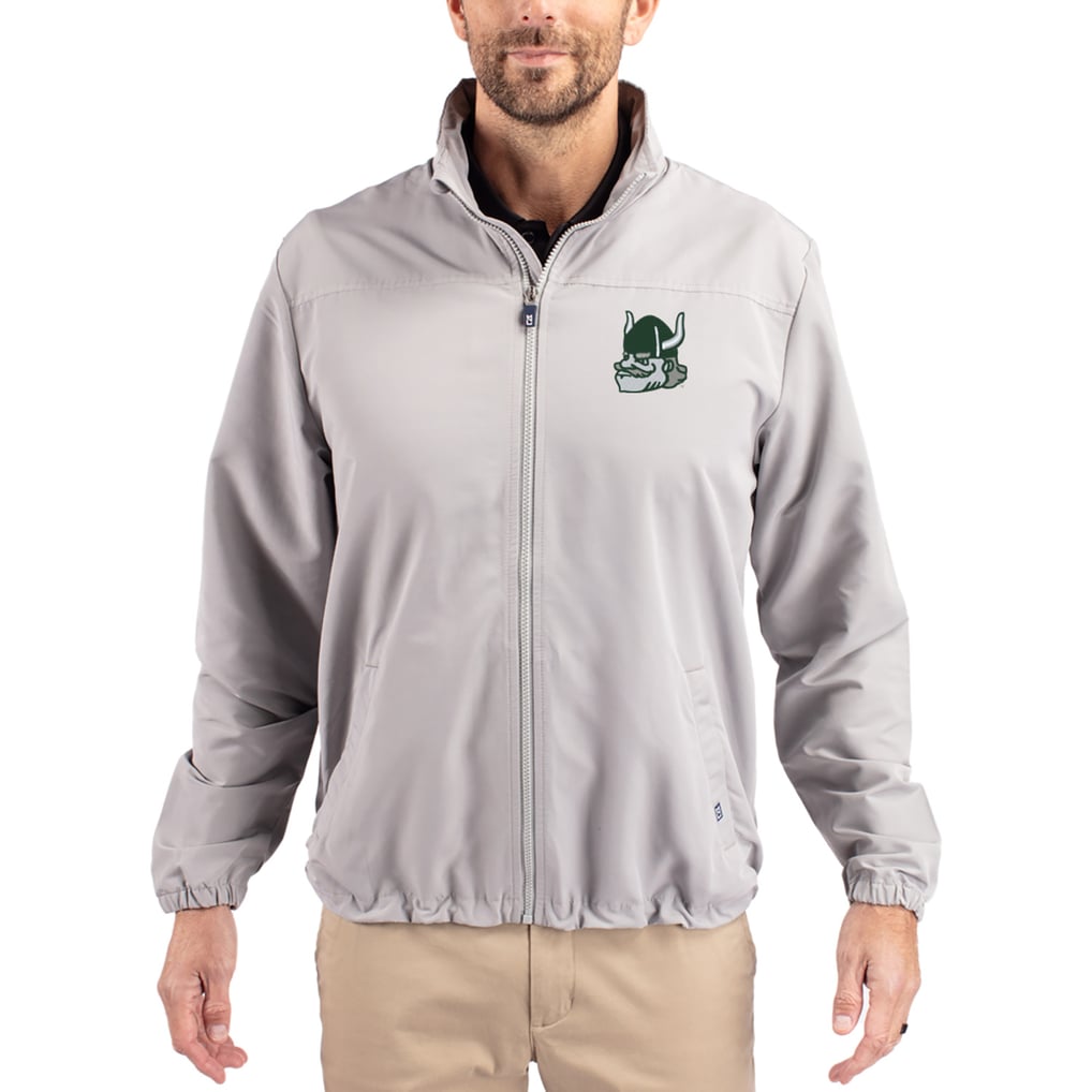 Zipper Code Jacket Cutter & Buck Portland State Vikings Gray Charter Eco Recycled Full-Zip ...