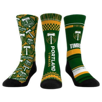  Portland Timbers Rock Em Unisex Three-Pack Crew Socks Set - Green