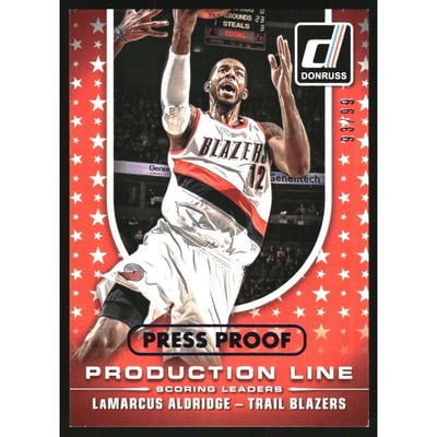 2014-15 Donruss Production Line Scoring Press Proofs Blue #8 LaMarcus Aldridge