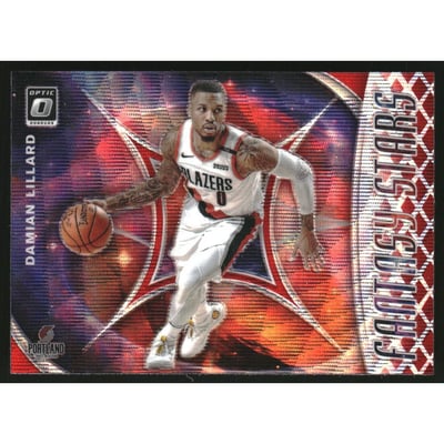 2019-20 Donruss Optic Fantasy Stars Red Wave #9 Damian Lillard