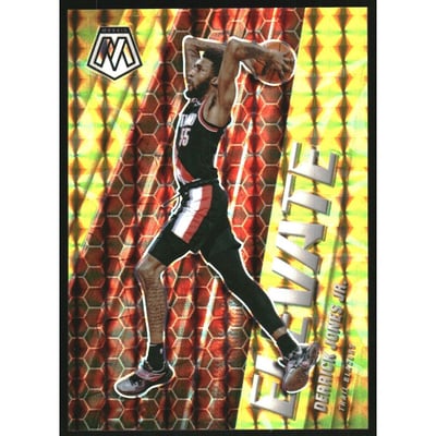 2020-21 Panini Mosaic Elevate Mosaic Reactive Yellow #4 Derrick Jones Jr.