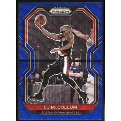 2020-21 Panini Prizm Prizms Blue Wave #236 CJ McCollum