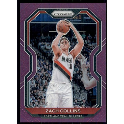 2020-21 Panini Prizm Prizms Purple #6 Zach Collins