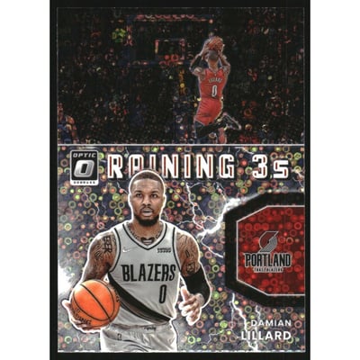 2021-22 Donruss Optic Raining 3s Holo Fast Break #9 Damian Lillard