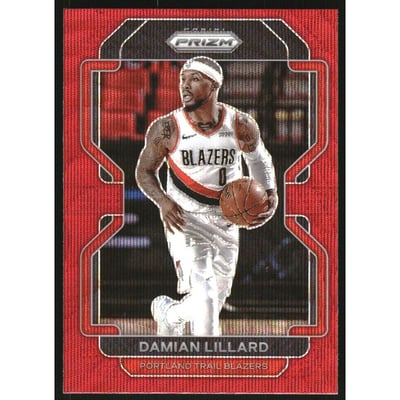 2021-22 Panini Prizm Prizms Ruby Wave #116 Damian Lillard