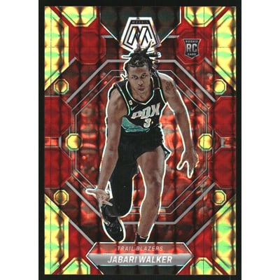 2022-23 Panini Mosaic Mosaic Choice Fusion Red and Yellow #215 Jabari Walker