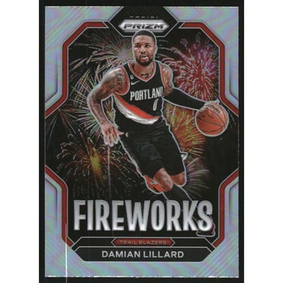 2022-23 Panini Prizm Fireworks Prizms Silver #3 Damian Lillard