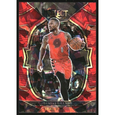 2022-23 Select Prizms Red Cracked Ice #7 Damian Lillard