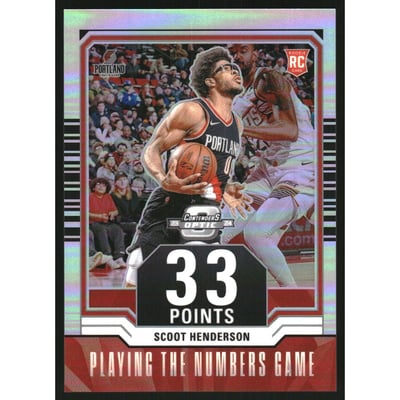 2023-24 Panini Contenders Optic Playing the Numbers Game #16 Scoot Henderson