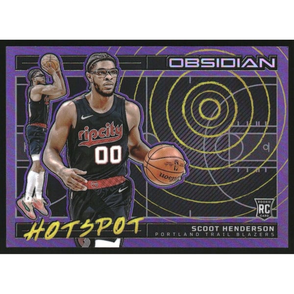2023-24 Panini Obsidian Hotspot Electric Etch Purple Flood #6 