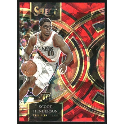 2023-24 Select Prizms Red Cracked Ice #129 Scoot Henderson