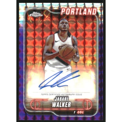 2024-25 Topps Chrome Autographs Purple Geometric Refractors #TCAJWA Jabari Walker