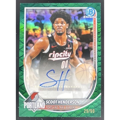2025-26 Bowman Chrome Reptilian Green #BCA-SH Scoot Henderson Auto /99